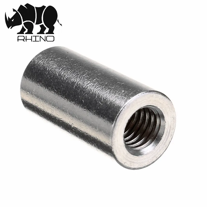 Uxcell a16050300ux0572 M6x1mm Threaded Sleeve Rod Bar Stud Round Coupling Connector Tube Nuts 10pcs