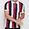 Mens Embroidered Wholesale Striped Pique Polo