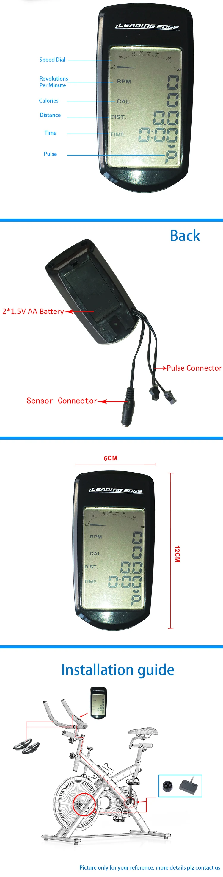 digital meter for exercise cycle