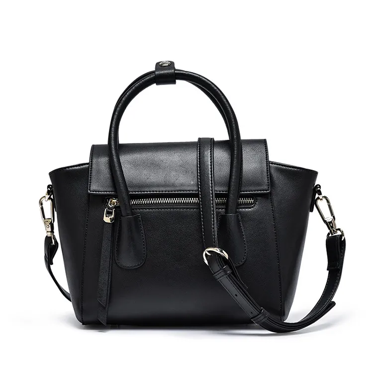 2018 Factory Popular Fashion Custom Hand Bag Lady Black Leather ...
