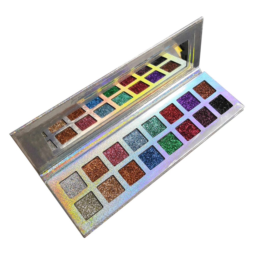 

2019 Waterproof Cosmetics Wholesale 16 Colors Glitter Makeup eyeshadow palette private label
