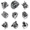 Wholesale Punk Personality Stainless Steel Fashion Skull 12 Animals Rings For Men