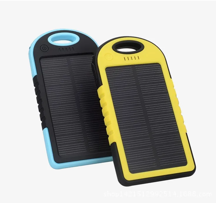 

waterproof dirtproof 5000 mAh solar power bank, Black;blue;golden