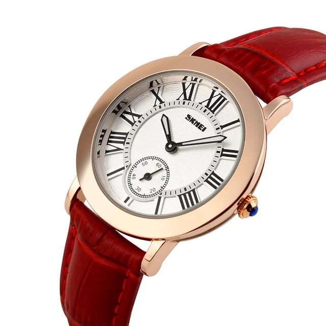 

SKMEI Ladies Watch 1083 High Quality Genuine Leather Waterproof Watch Women Wristwatch Fashion Women Watches Relogio Feminino, 4-color