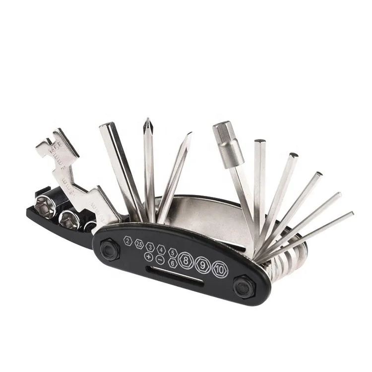 

WHEEL UP Wholesale Multifunction 16 in 1 Pocket Mini Portable Bike Bicycle Screwdriver Repair Cycling Tools Kit, Black