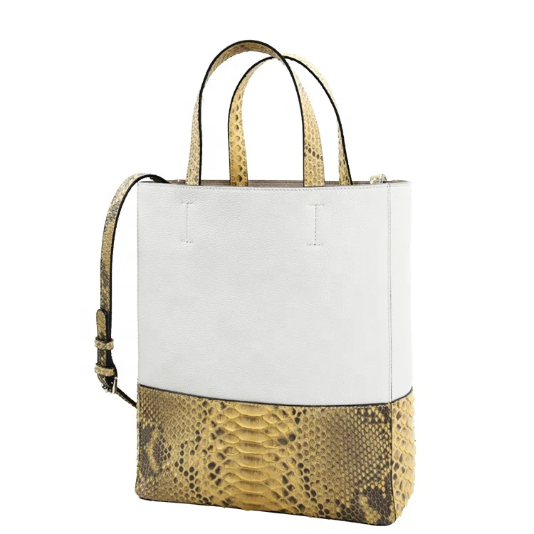 

Latest ladies python classy chic handbags women real leather bags wholesale luxury bags, White &yellows