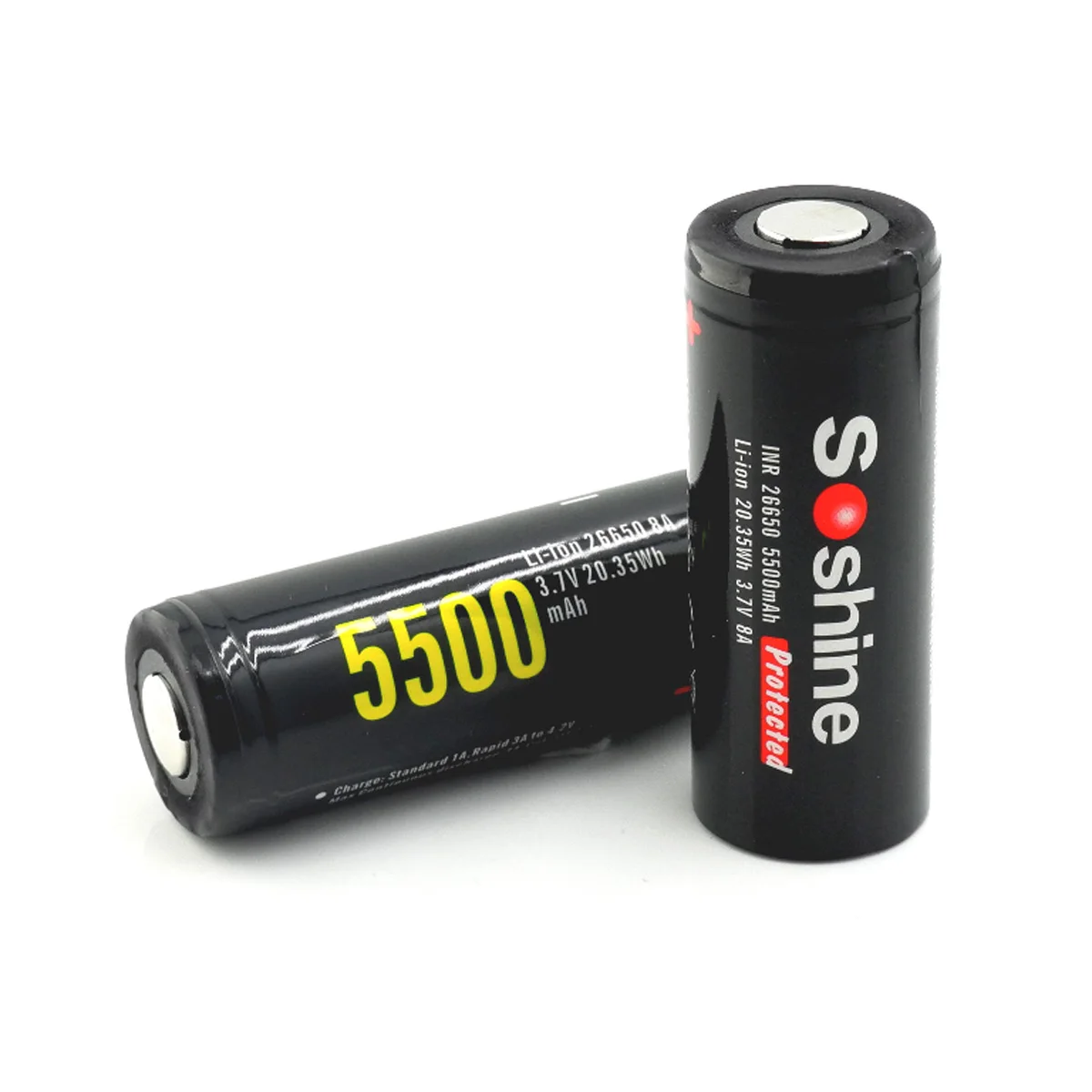 Soshine 26650 5500mah 3.7v Rechargeable Battery 26650p-3.7-5500 ...