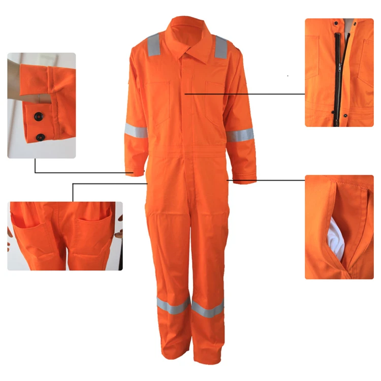 Cotton Flame Retardant Coverall Fireproof Overall Safety Uniform For ...