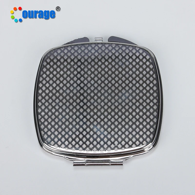 

Silver plated portable folding cosmetic hand mirror for sublimation, Sliver plated