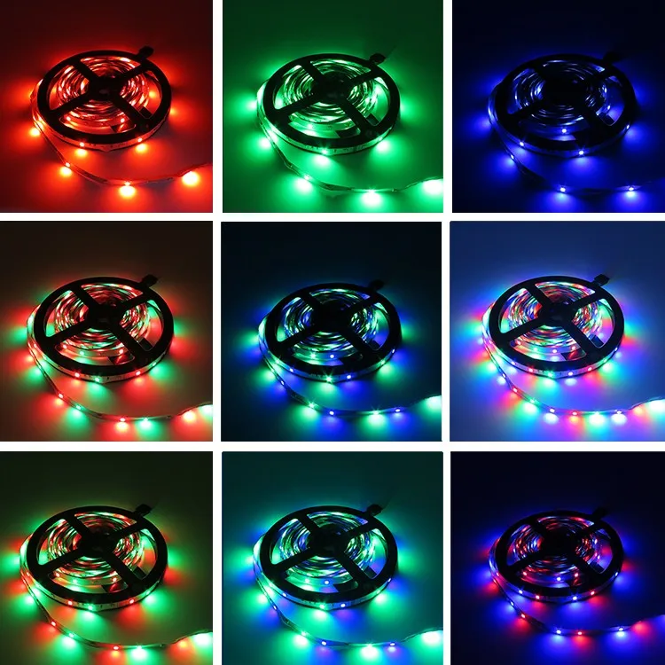 non waterproof 5M 300led RGB led strip 3528 2835 flexible strip light with 24key IR remote controller