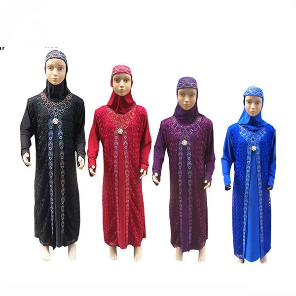 

2016 new design kids abaya muslim kids abaya wholesale latest abaya fashion, 4 colors