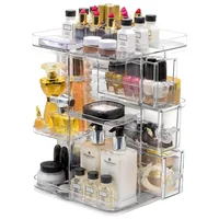 

360 Degree Waterproof Countertop Bathroom Clear Acrylic Rotating Makeup Organizer