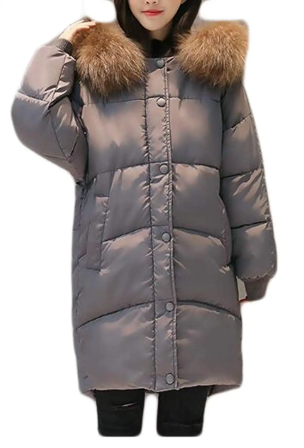 CBTLVSN Men Winter Quilted Faux-Fur Hoodies Padded Down Jackets