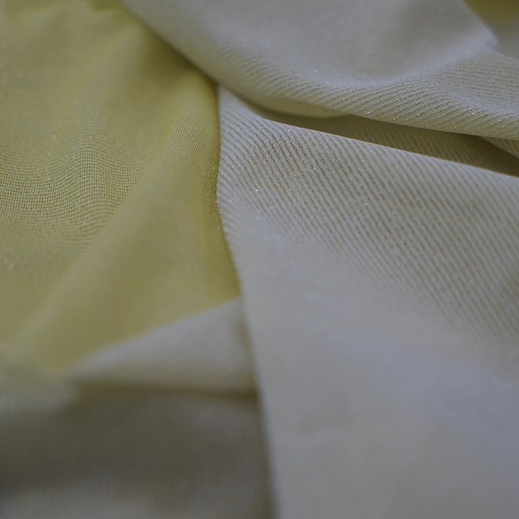 
High quality light yellow metal chiffon fabric velvet stretch fabric stitching vinyl fabric 