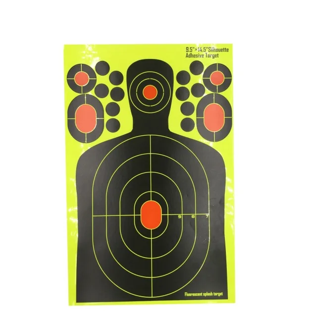Splatterburst Reactive Shooting Targets - 12 Inch Multi-Bullseye Targets That Burst Fluorescent Yellow On Impact