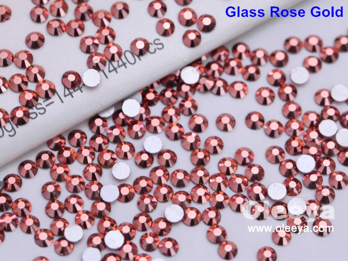 Free Sample Factory Flatback Non Hot Fix Loose Glass Strass Golden Shadow Nail Art Rhinestones Manufacturer for Manicure