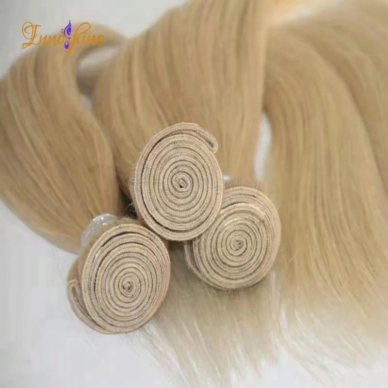 

Wholesale 100% original brazilian human hair extensions blonde weave 613 silky straight hair weaving