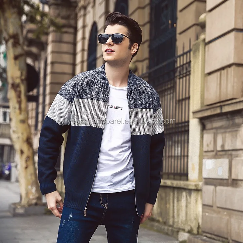 Blouse Stripe Winter Cardigan Warm Jacket Outwear Long Sleeve Knitwear Sweater