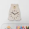 Non-Ticking, Silent,Modern, Clean, Cute Bear wall clock for home decorative
