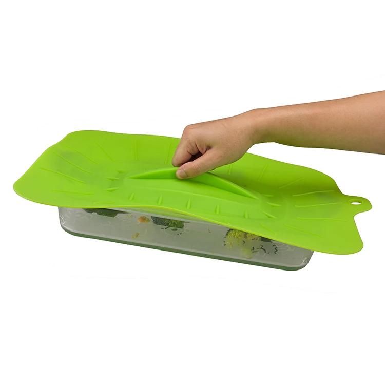 

China Custom Set of 4 Food Grade Airtight Reusable Flexible Rectangle Suction Silicone Lid