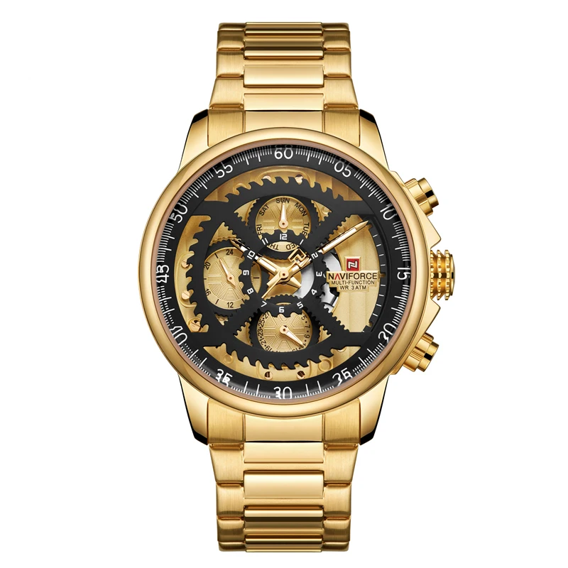 

NAVIFORCE 9150 Luxury Brand Watches Men Sport Full Steel Quartz Watch Man 3ATM Waterproof Clock Men's Military Wrist Watches