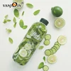 Plastic 33 Oz Clear Tall Pongdang Water Bottle PET BPA-Free with Black smooth Cap