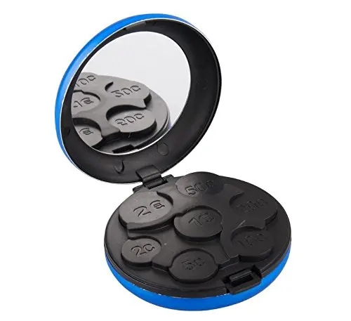 

Round shape aluminum coin storage box