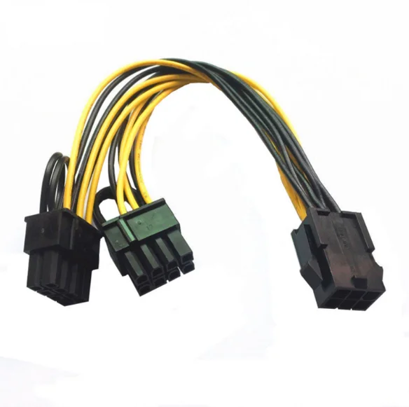 Dual SATA 8 Pin Female to PCI-e Express Card 6Pin Female Graphics Video Card Power Cable 30cm