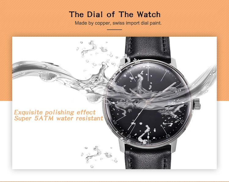 Ultra Thin Watches for Men Waterproof Quartz Watch Stainless Steel Wristwatch