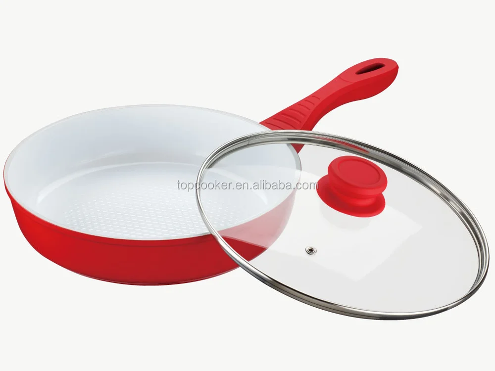 Aluminium Deep White Ceramic Oil Free Frying Pan Buy Oil Free