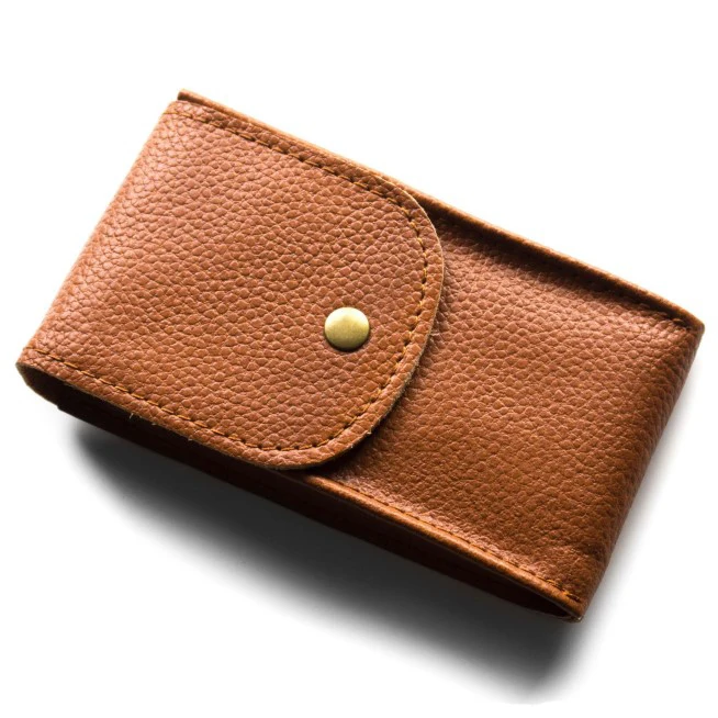 Hot sale fashion Litchi pattern watch pouch black brown genuine leather travel watch pouch