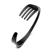 Factory Direct Sale Black Unique Fork Stainless Steel Men Cuff Bracelet