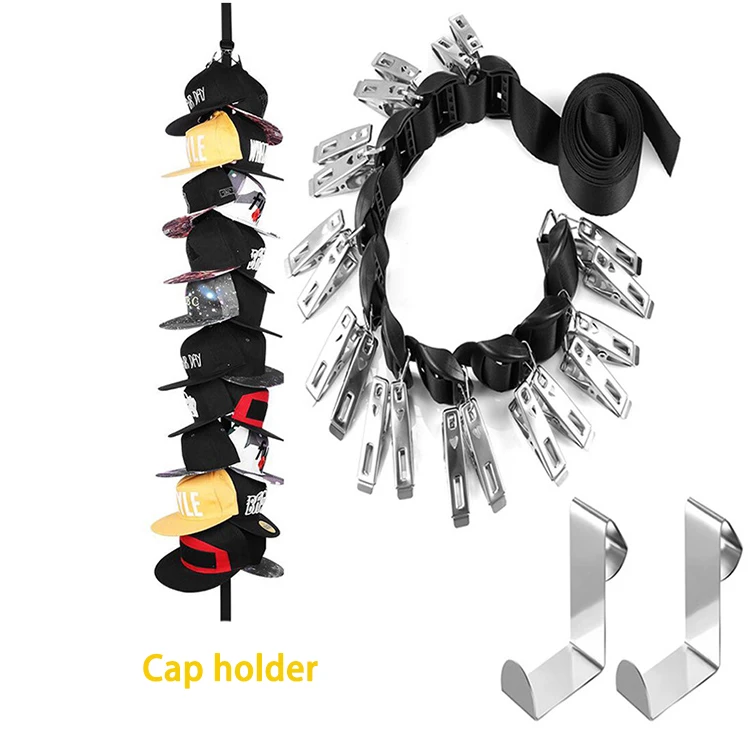 

cap hanger hat holder door baseball cap rack hats 20 over door orginizer, Black