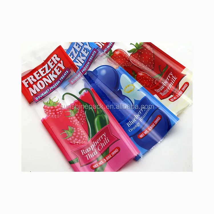 Custom Clear Popsicle Wrapper Hot Seal Bags Ice Cream Popsicle Plastic