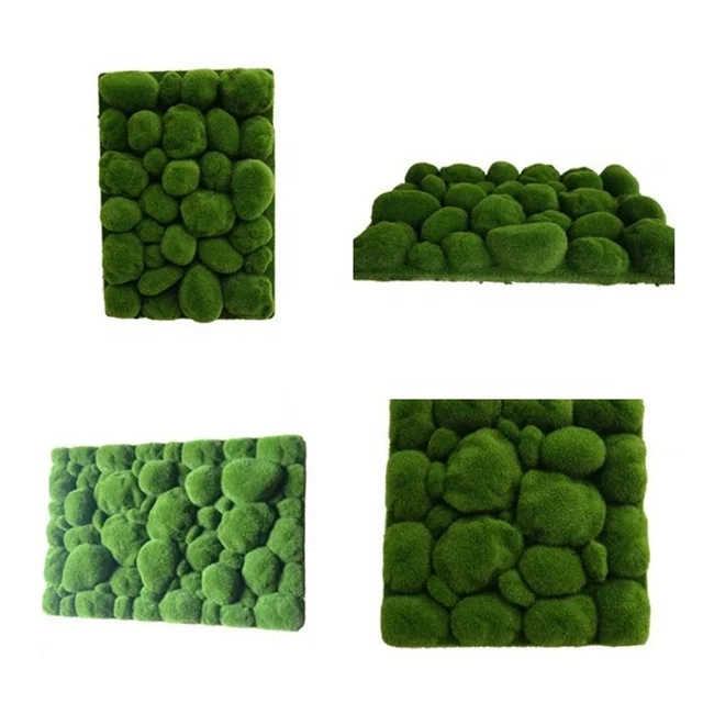 

K-3029 Hot Sale 30/50cm Artificial Stone Moss Grass Wall For Garden Decoration, Green