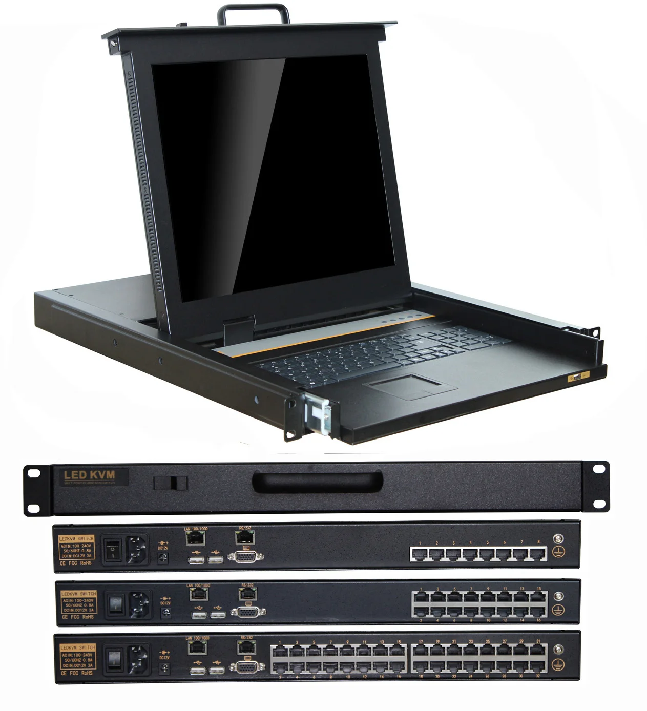 

Industrial network digital output with 8port  lcd kvm switch Kit with USB/VGA kvm switch -KVM1908C