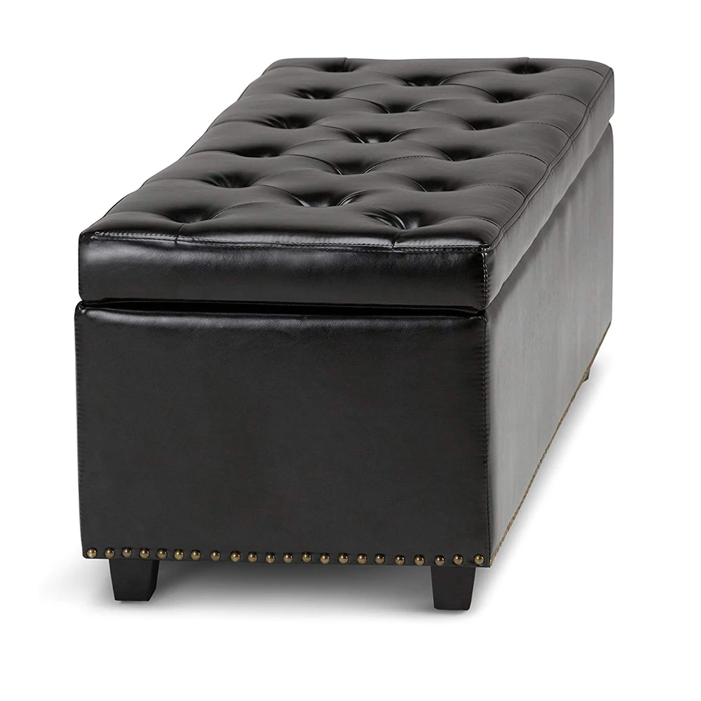 brown leather ottoman
