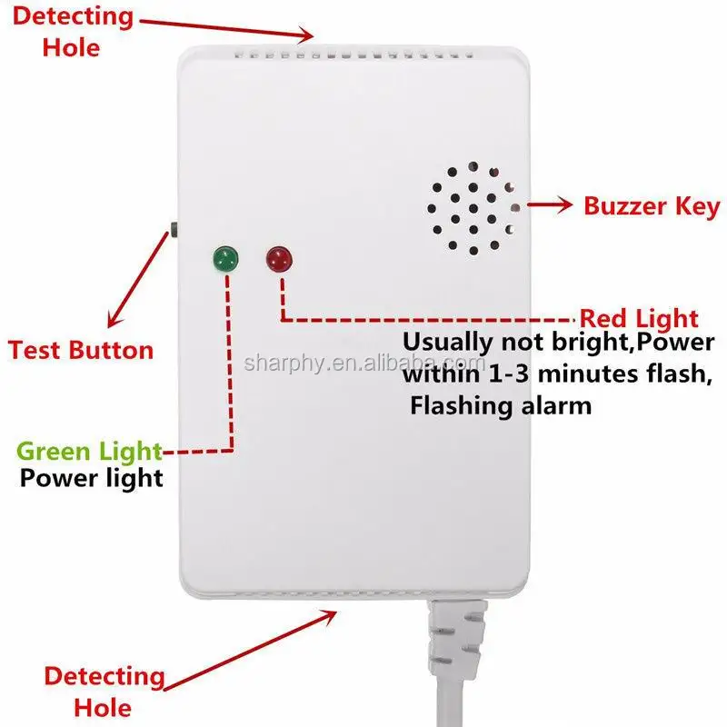 Combustible Gas Alarm Lpg Lng Coal Natural Gas Leak Standalone Detector Sensor High Sensitive