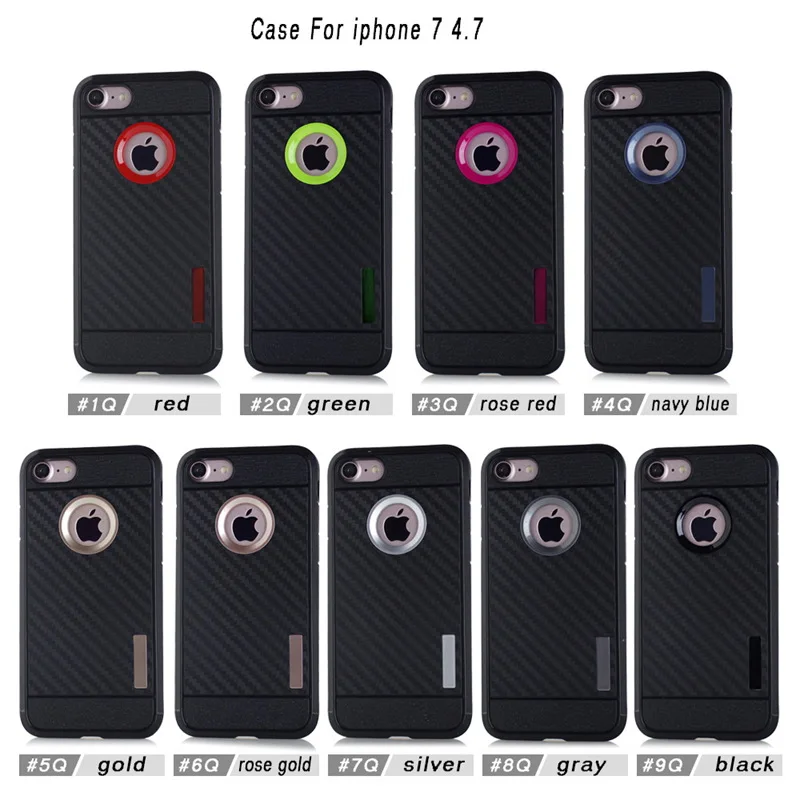 Wholesale OEM Customized Mobile Accessories Black Soft Carbon Fiber Pattern TPU Cell Phone Case For iPhone 7 8 Plus X