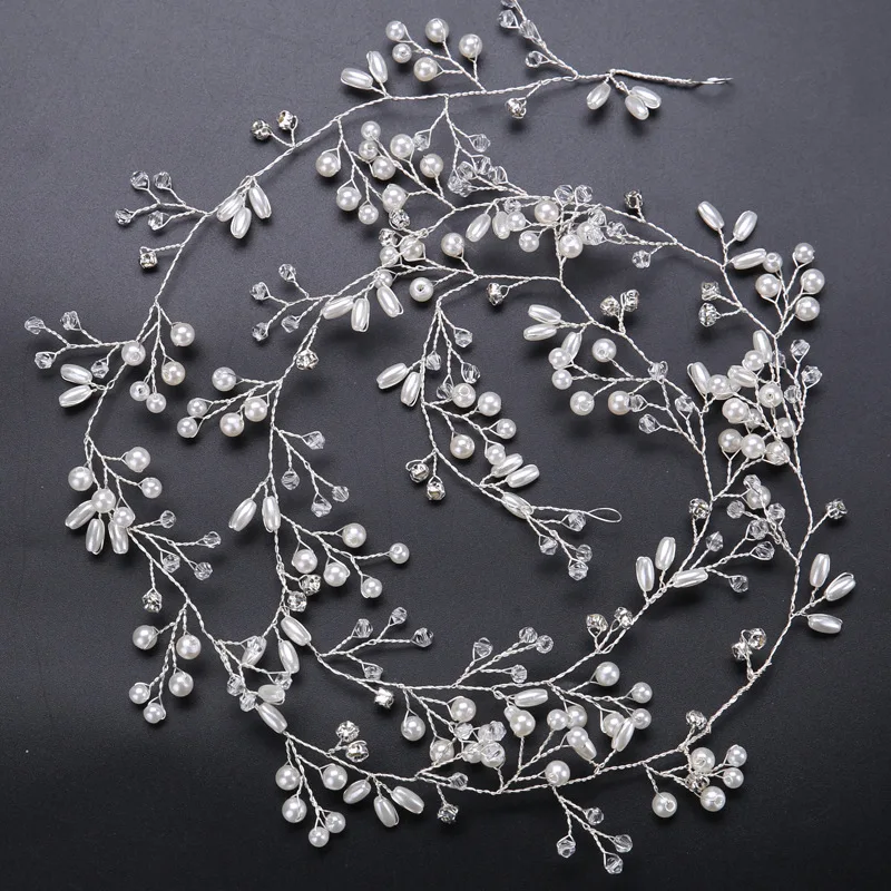 

Fashion Pear Silver Color bridal hair accessories Handmade Crystal Hair Jewelry Wedding Accessories Headband Women Headpiece