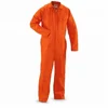 Orange Work Coveralls Polycotton With Stripes