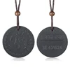 Fashion quantum bio energy lava stone pendant necklace men