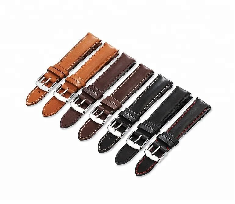 

Custom High Quality 18mm to 24mm Quick Release Spring Bar Replacement Wristband Leather Watch Strap Interchangeable Watch Band, Black & brown & dark brown & gray