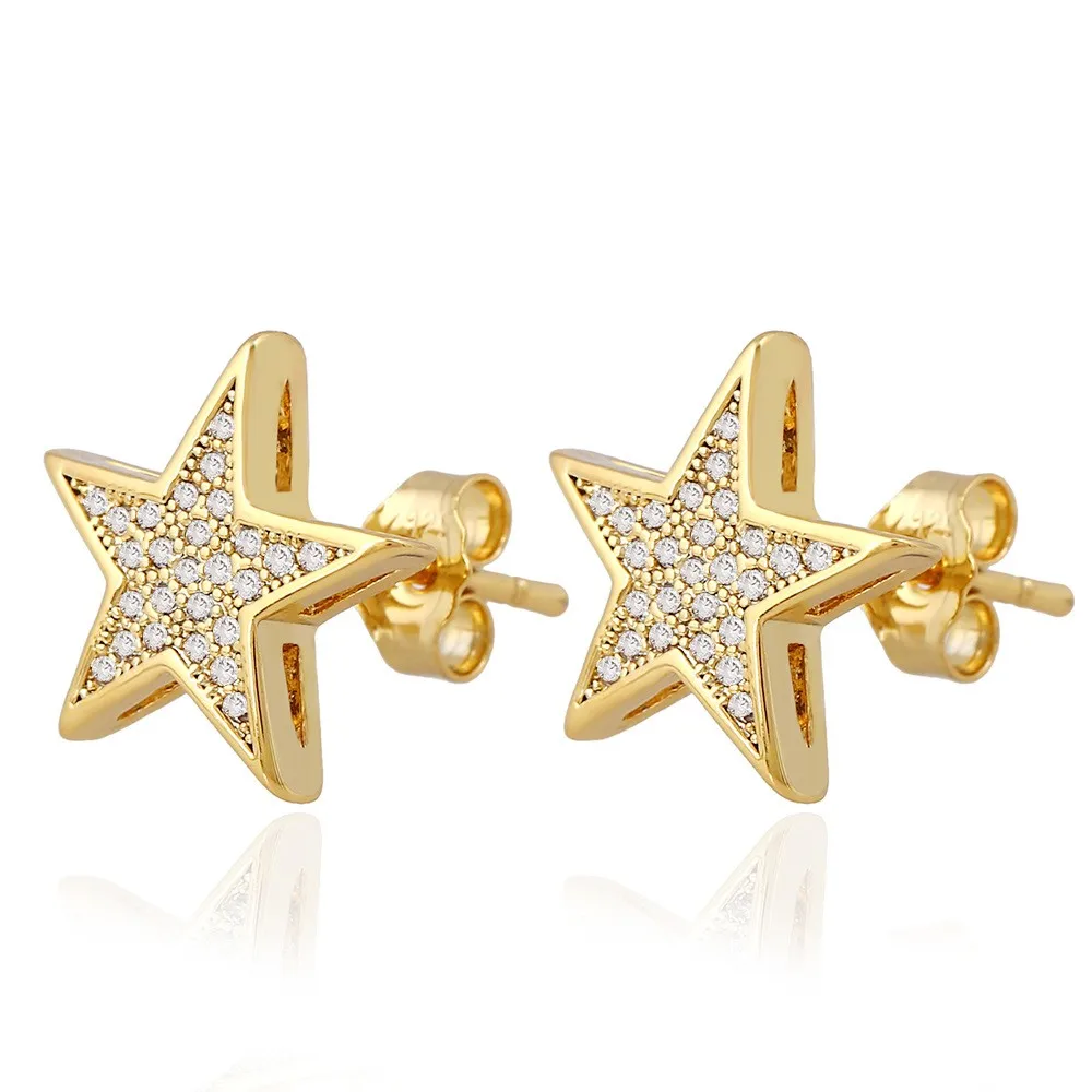 Fashion Sale Gold Jewelry Cubic Zirconia Stud Earrings - Buy Cubic