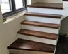 Natural American walnut solid wood interior stair step treads