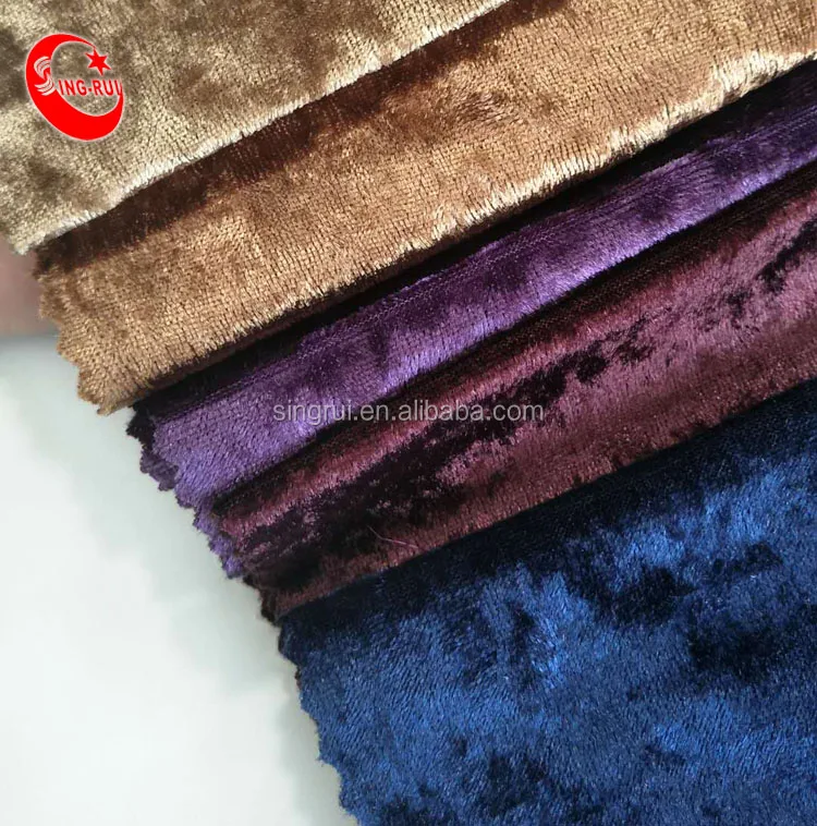 Retro And Nobel Style Upholstery Fabric Crush Silk Velvet Fabric For Sofa
