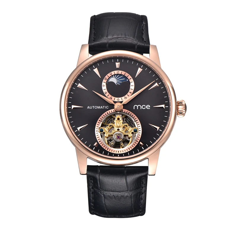 

3ATM Waterproof Skeleton Moon Phase Automatic Mechanical Wrist Watch For Men, N/a