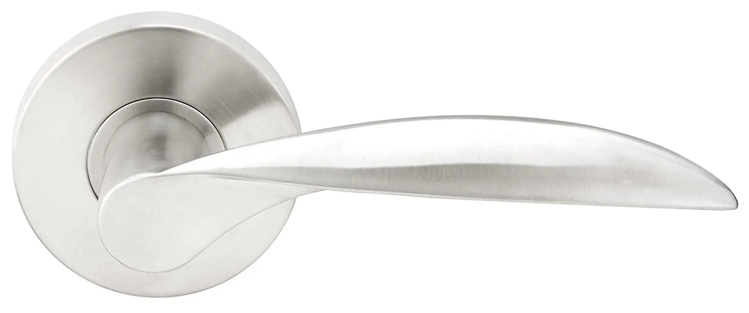 INOX RA225L61-32D Rosette Tubular Latch Passage Set with Waterfall Lever and 2-3//8 Inch Backset Satin Stainless Steel