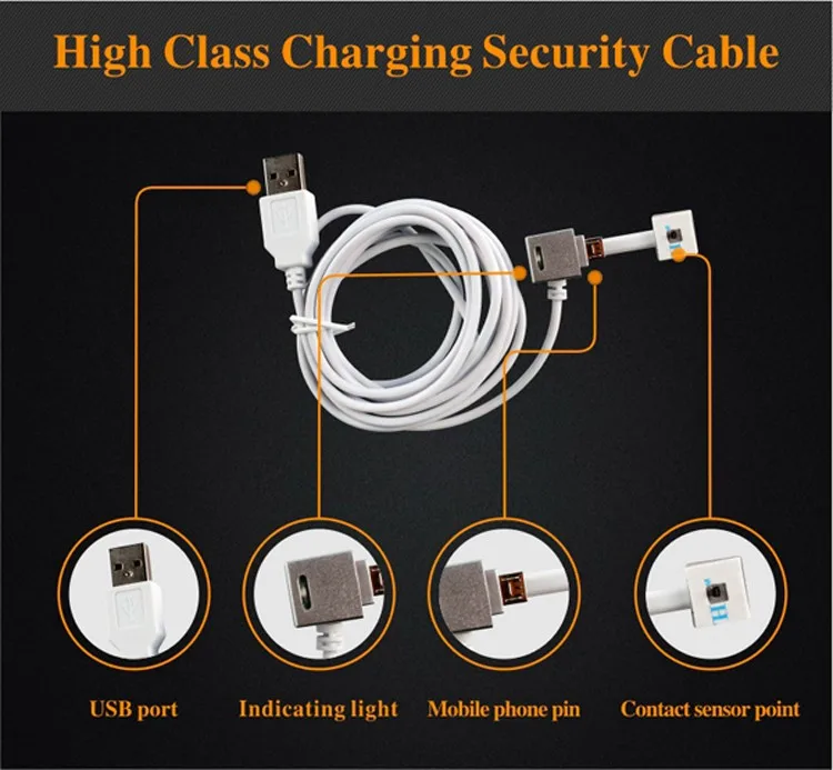 Multi Functional 6 ports display stand for mobile accessories anti theft charger security holder for mobile phone