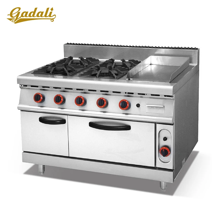 Cheap Commercial Gas Stove Griddle Gas Range With 4burner & Griddle